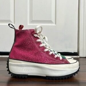 RARE Converse Run Star Hike Hi JW Anderson Glitter Platform Sneakers W7 M5.5
